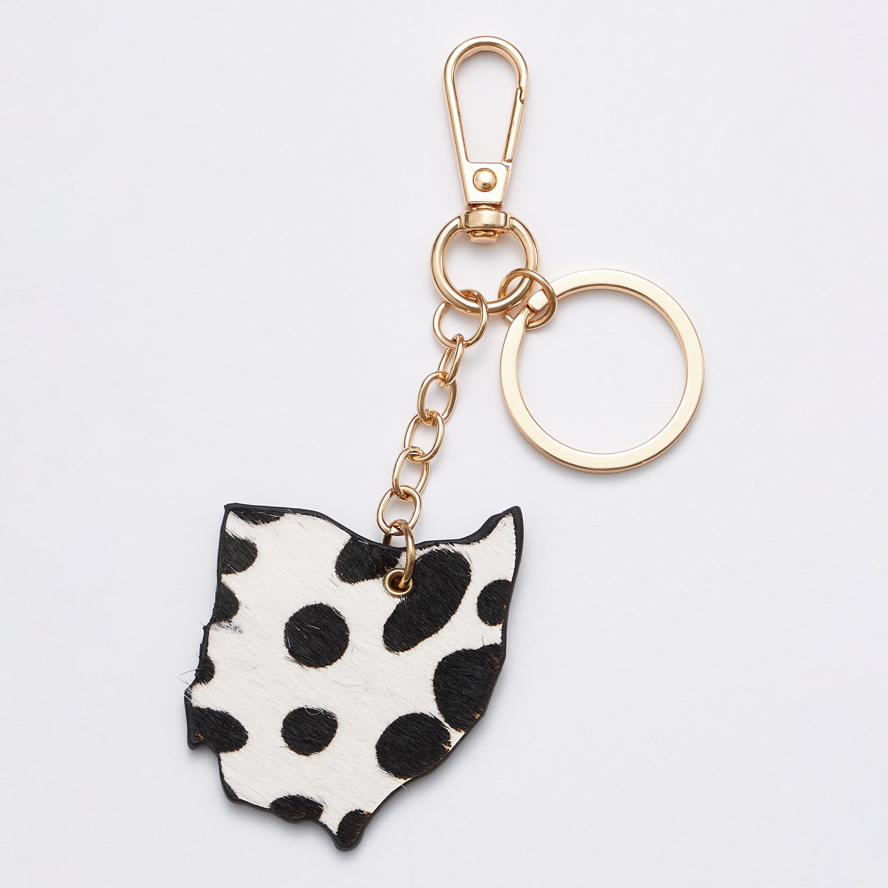 Genuine Leather Animal Print Ohio State Keychains - Frem