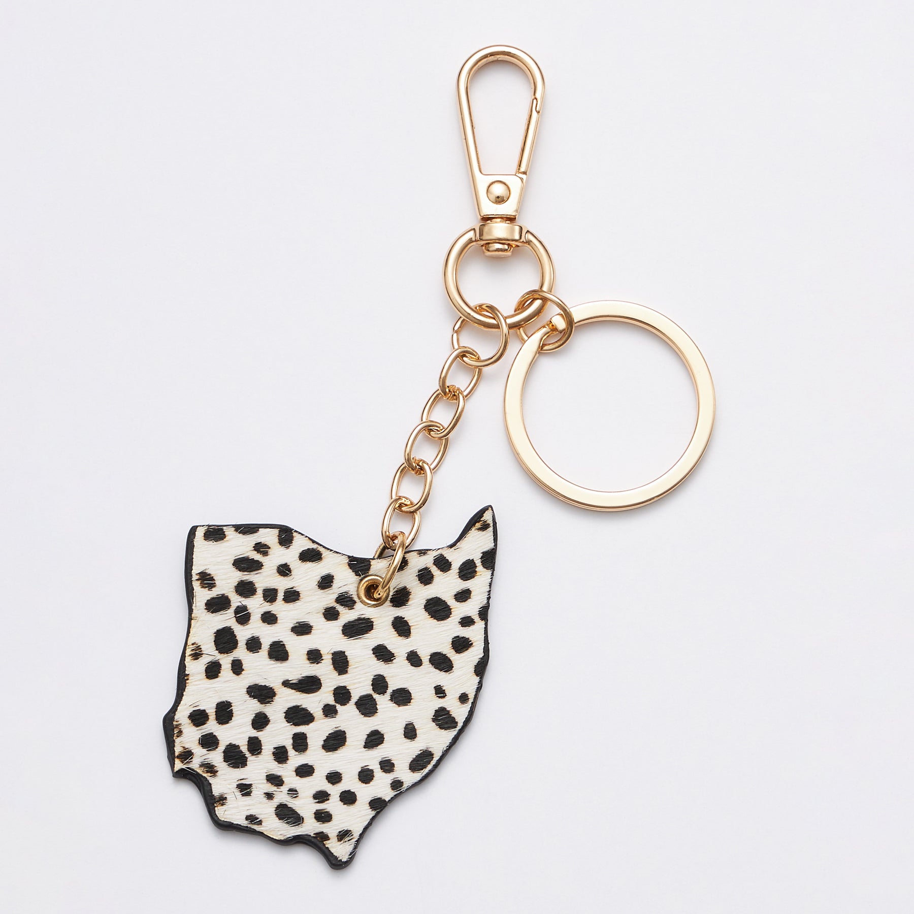 Genuine Leather Animal Print Ohio State Keychains - Frem