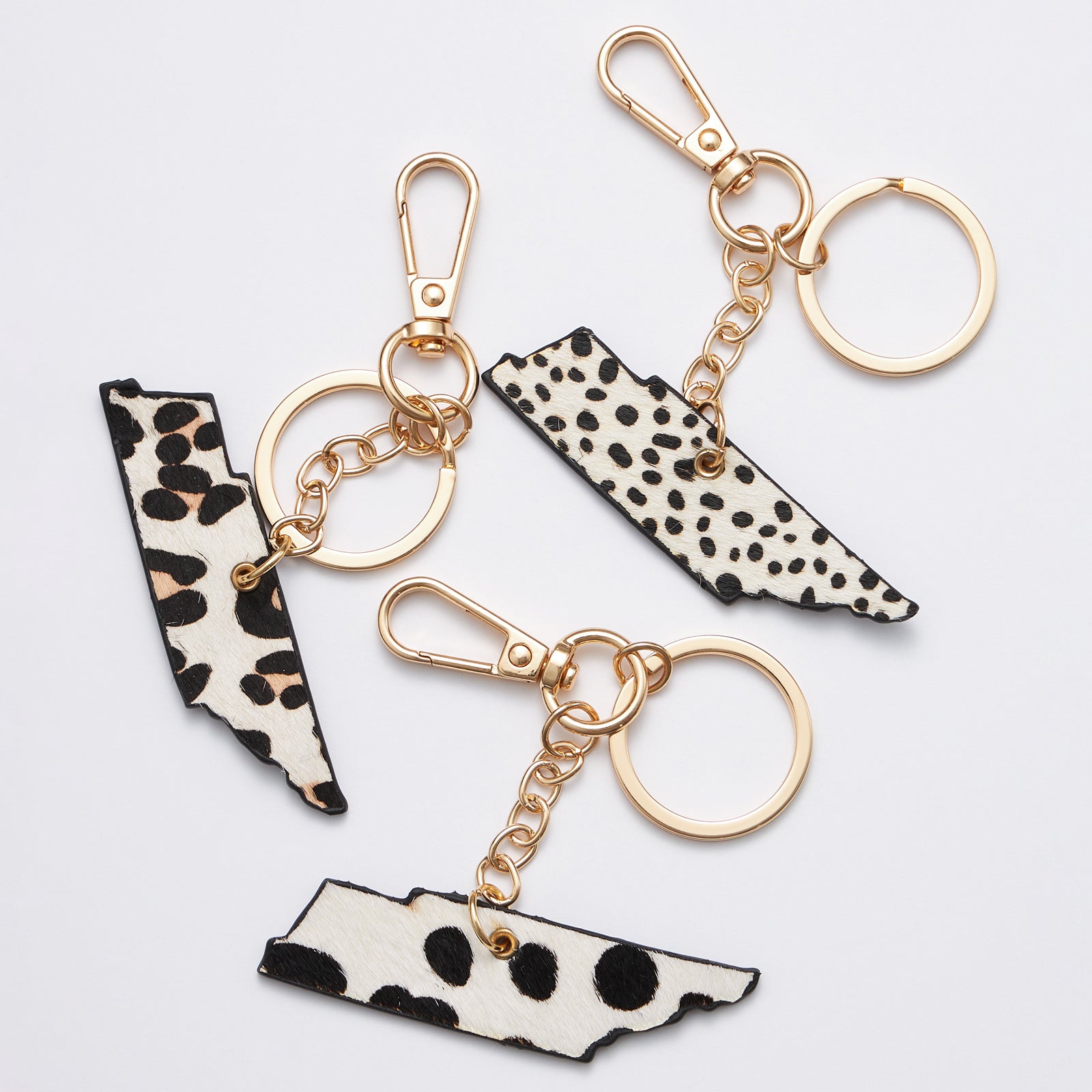 Genuine Leather Animal Print Tennessee State Keychains - Frem