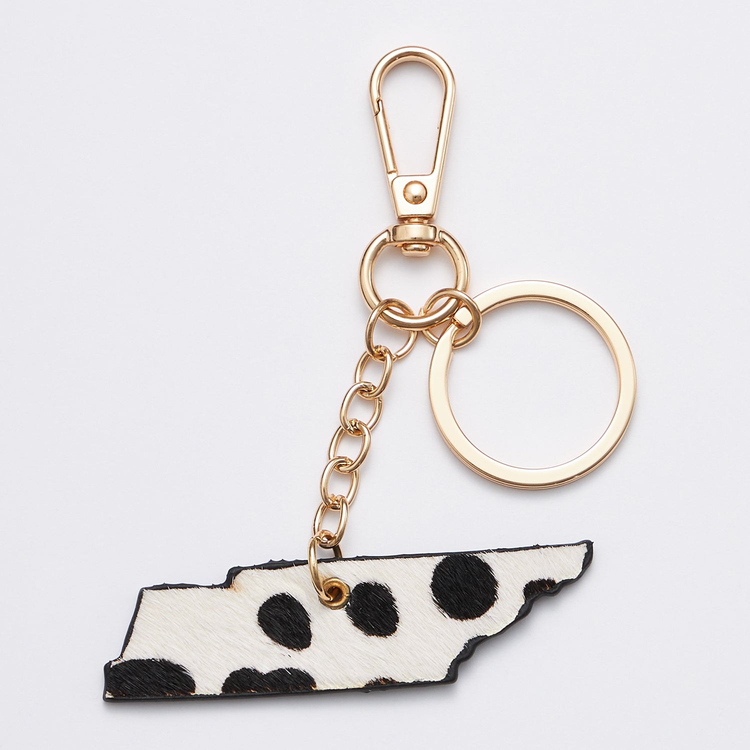 Genuine Leather Animal Print Tennessee State Keychains - Frem