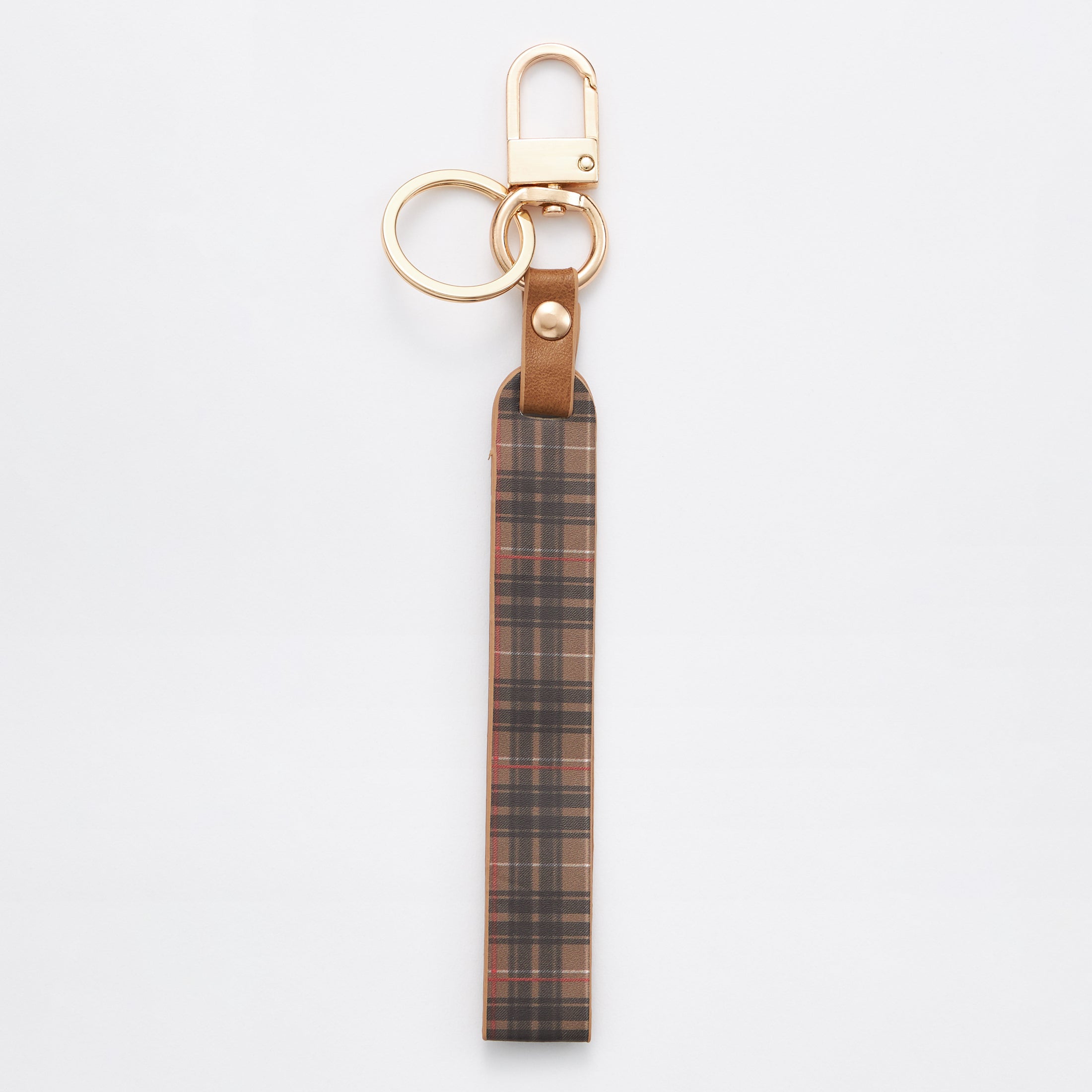 Plaid Pattern Print Strap Keychains - Frem