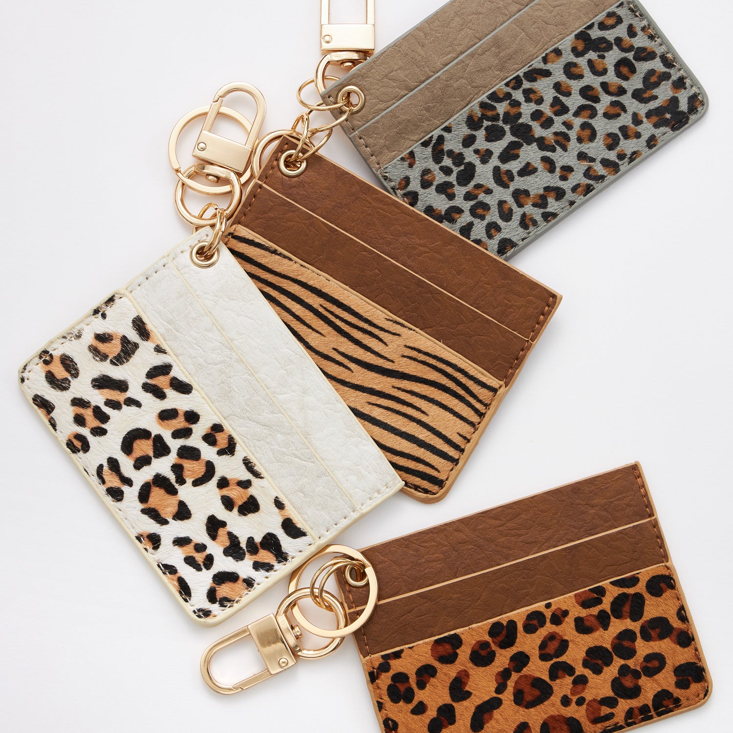 Animal Print Card Holder Key Chains - Frem