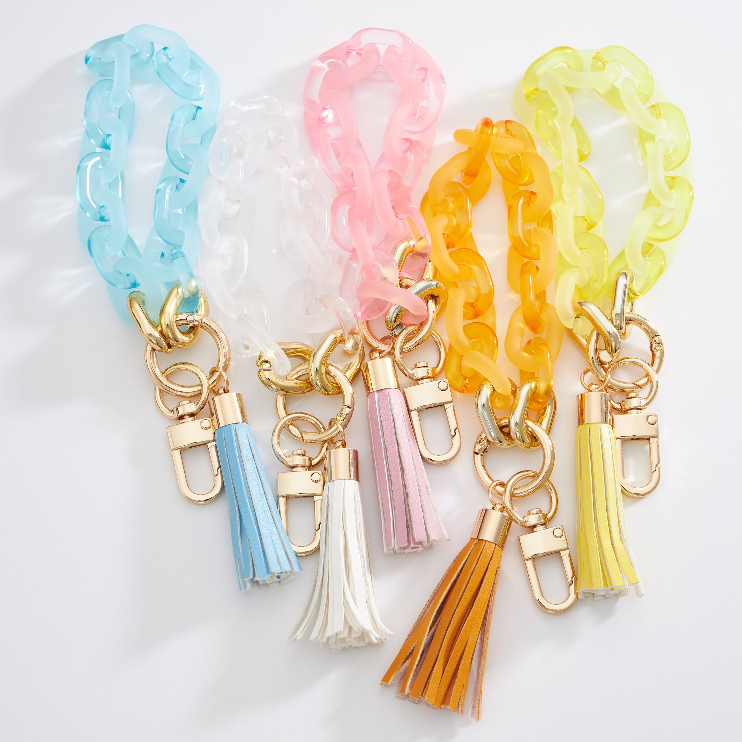 Colored Transparent Link Keychain With Tassel - Frem
