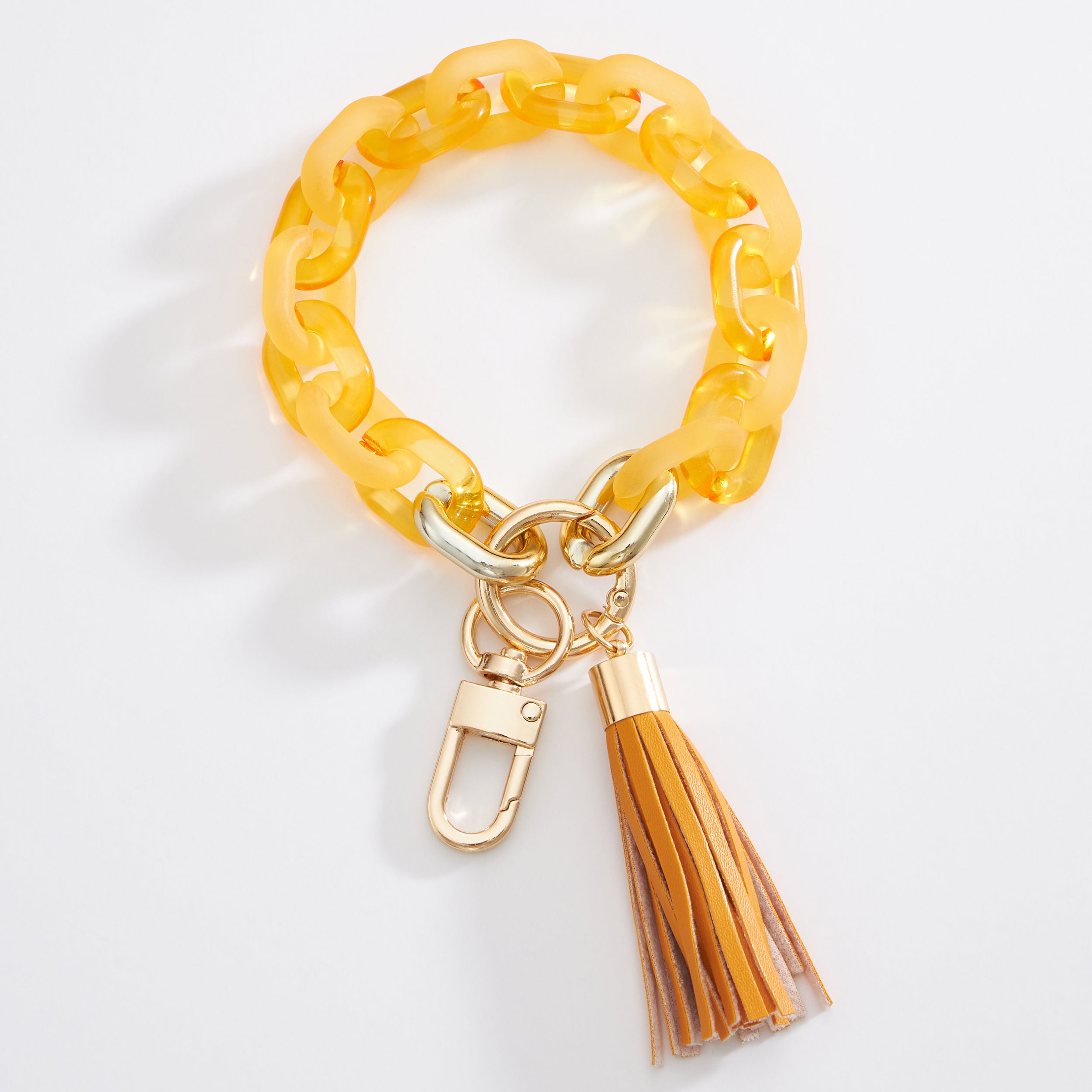 Colored Transparent Link Keychain With Tassel - Frem