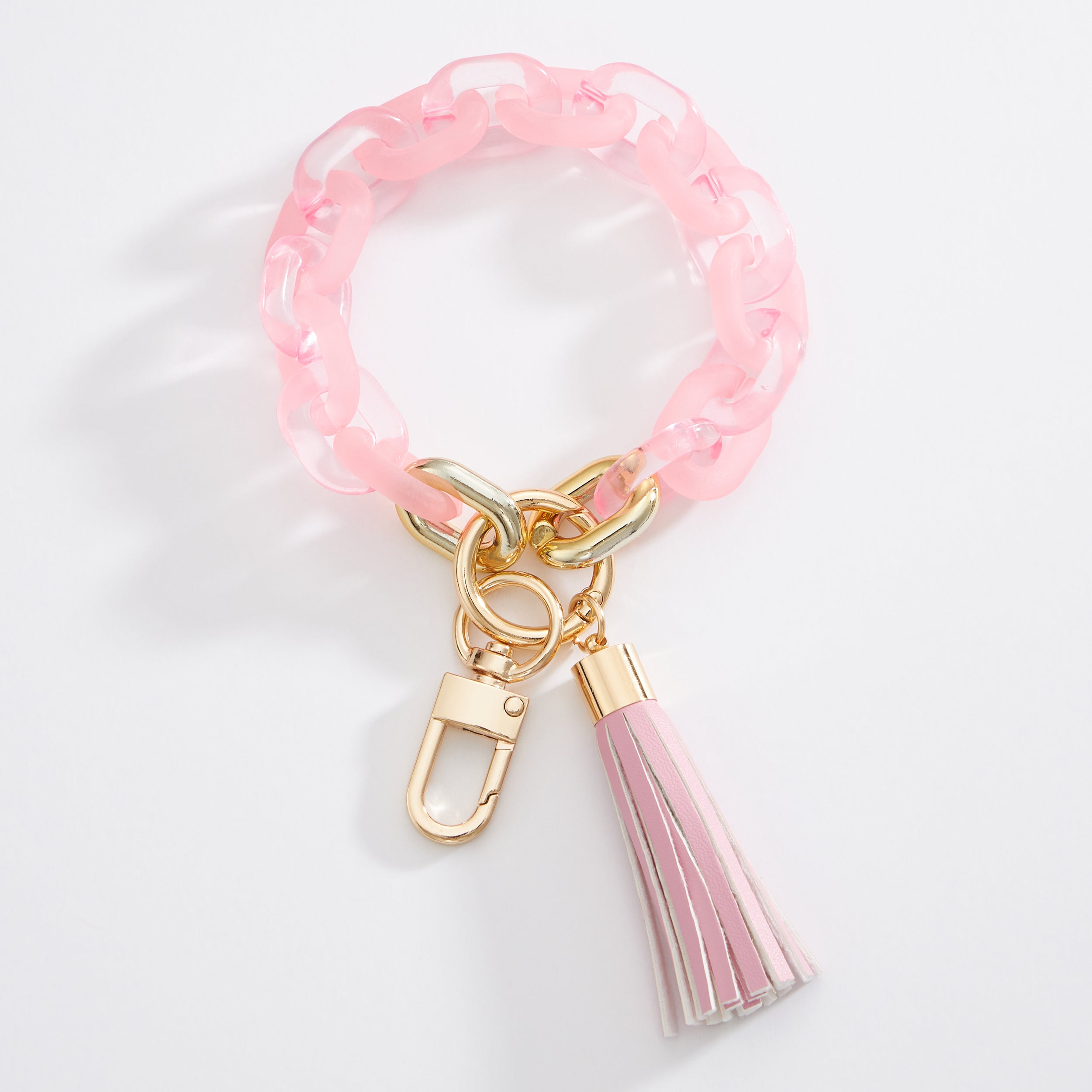 Colored Transparent Link Keychain With Tassel - Frem