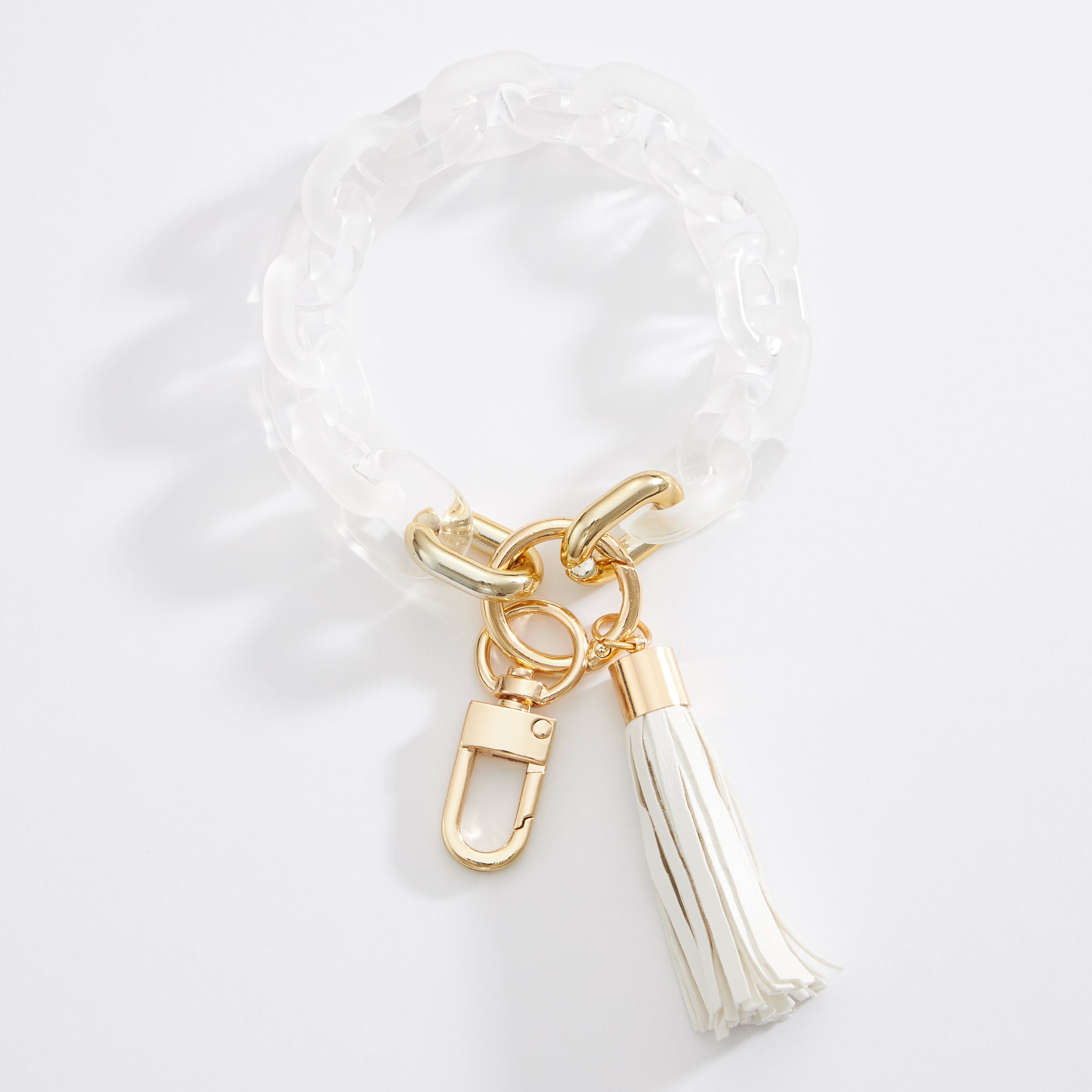 Colored Transparent Link Keychain With Tassel - Frem