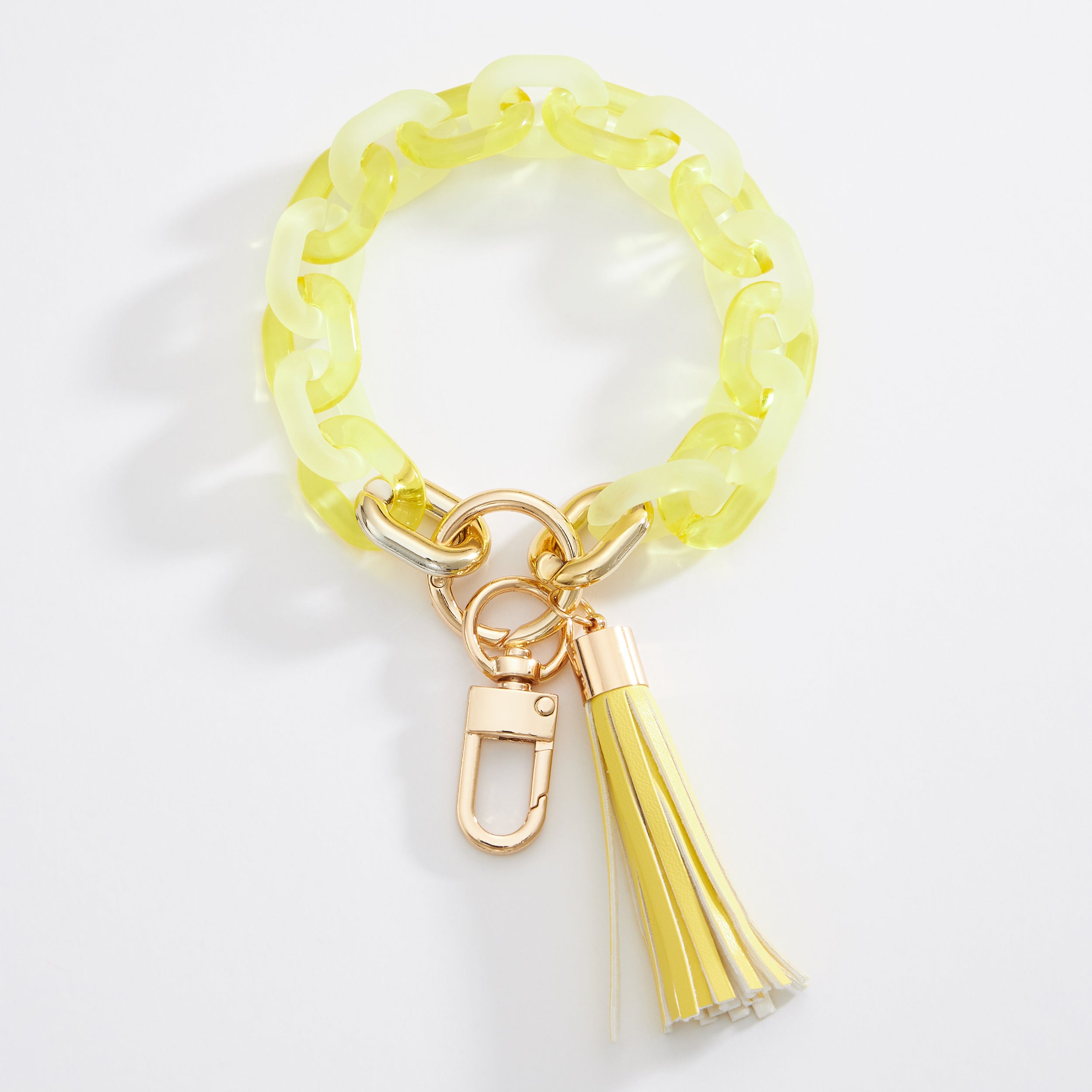 Colored Transparent Link Keychain With Tassel - Frem