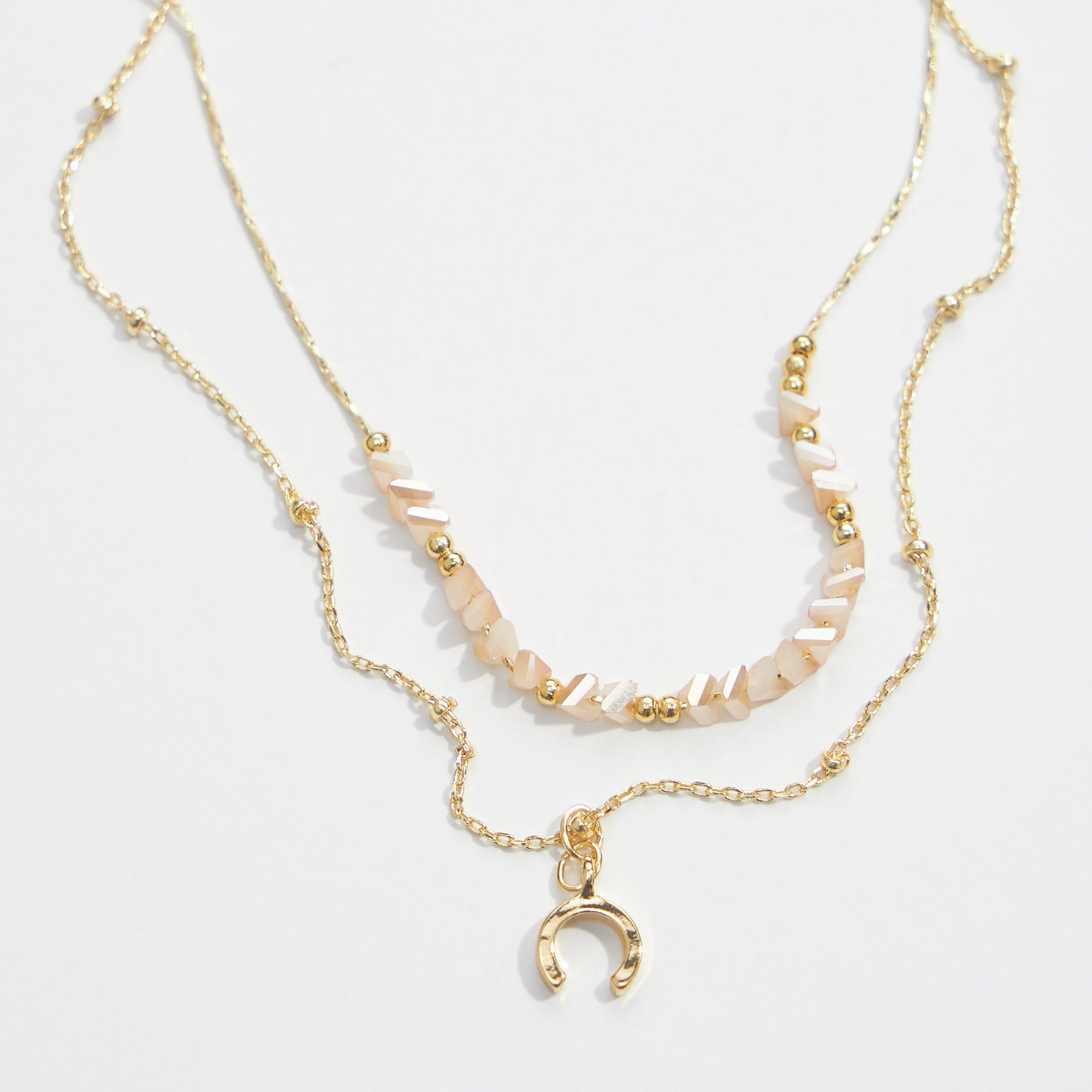 Gold Dipped Glass Beads Necklace - Frem