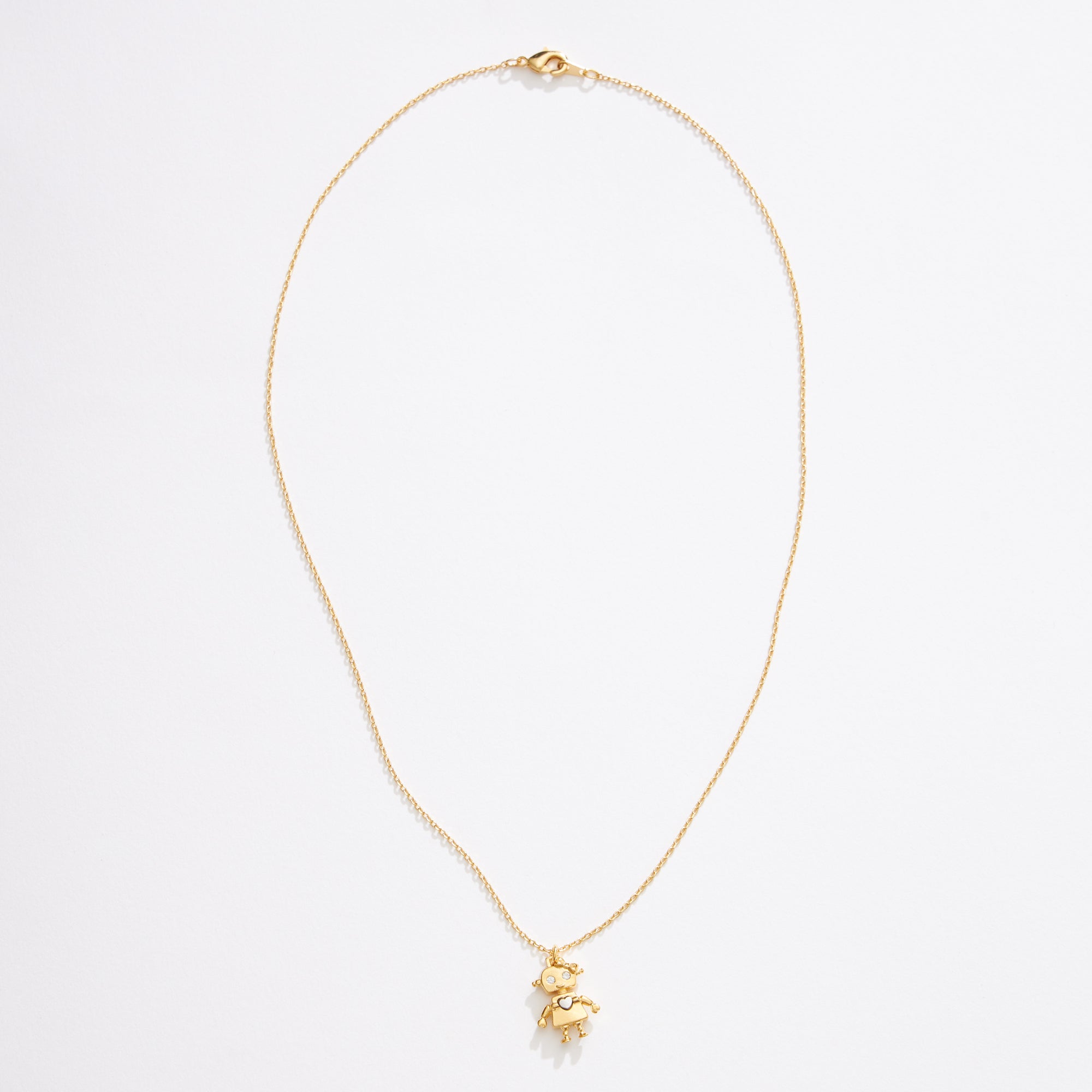 Gold Dipped Two Tone Robot Girl Necklace - Frem