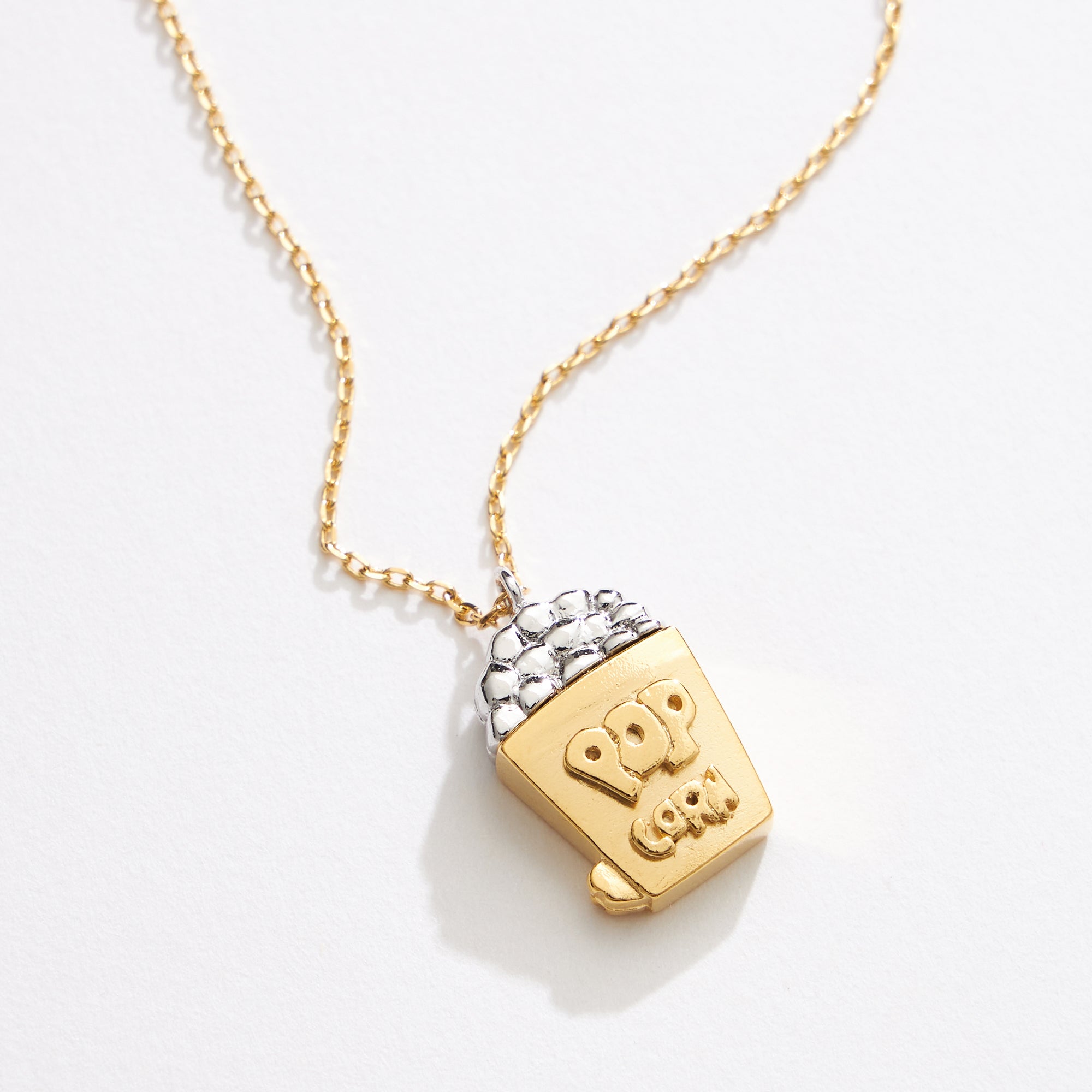 Gold & Silver Popcorn Pendant Necklace